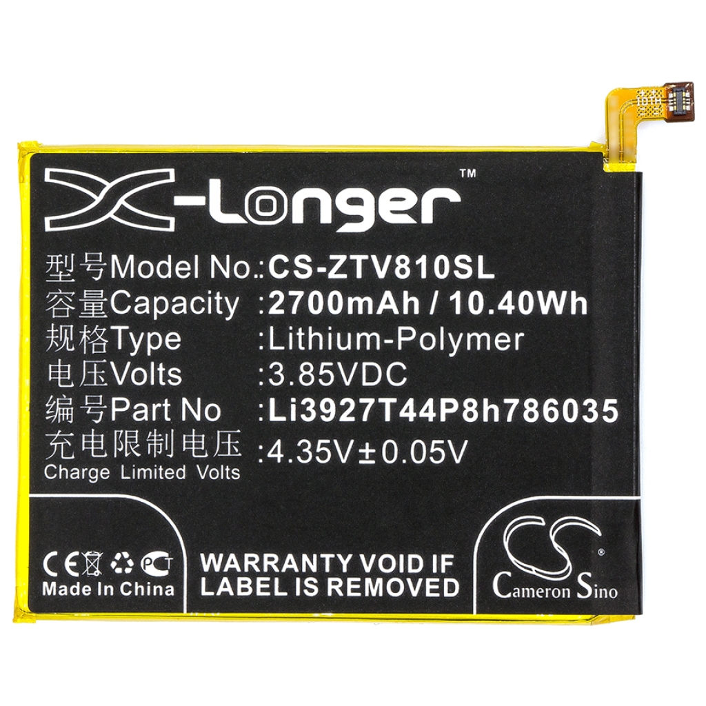 Remplacement de batterie compatible pour ZTE LI3927T44P8H786035