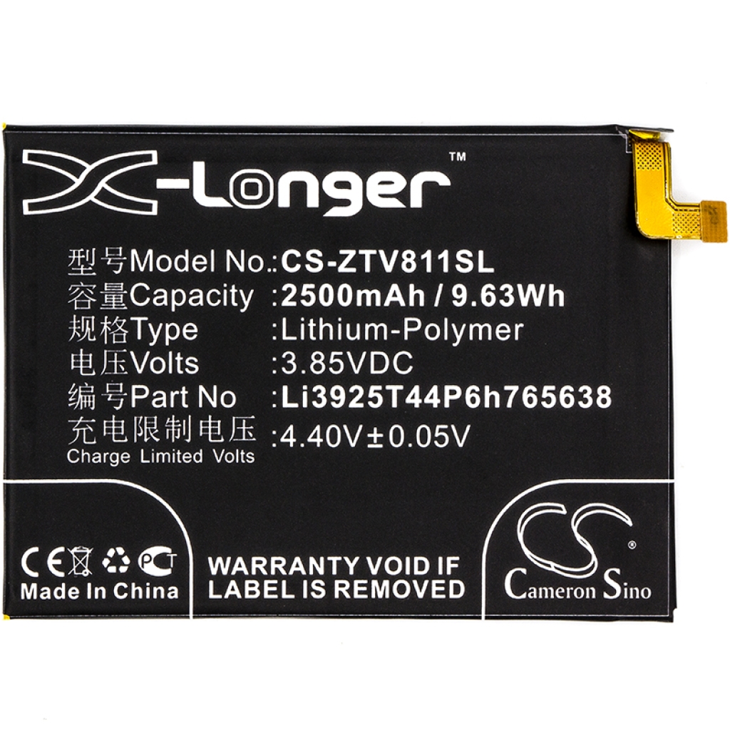 Remplacement de batterie compatible pour ZTE LI3925T44P6H765638