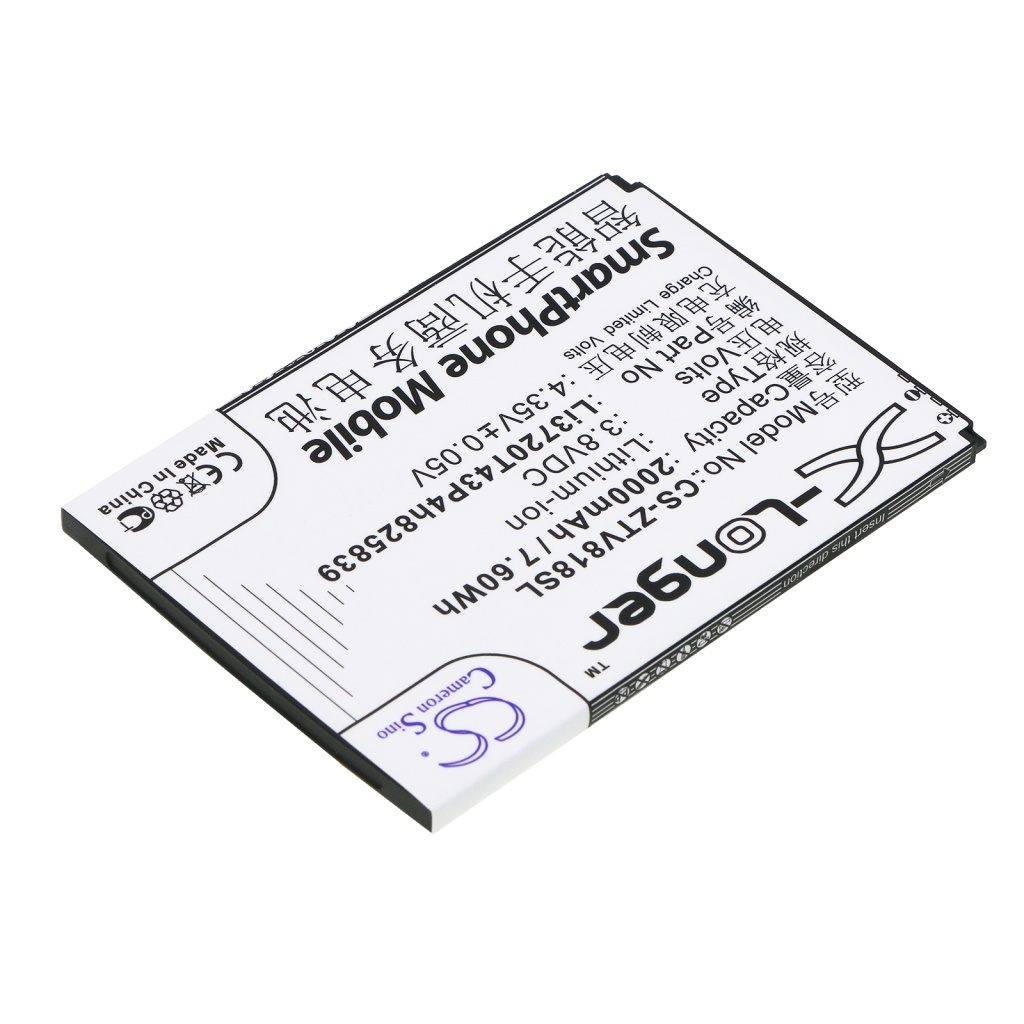 Compatible battery replacement for ZTE LI3720T43P4H825839