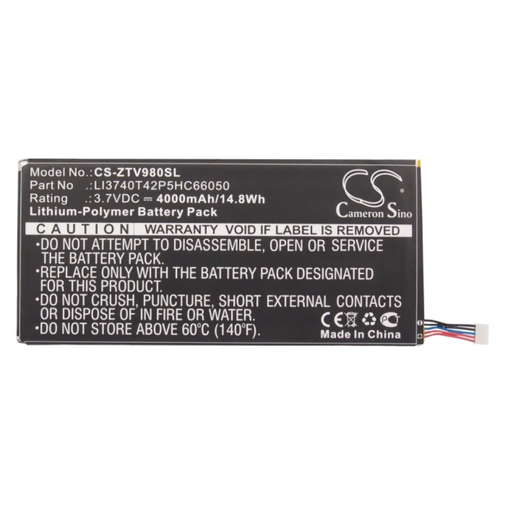 Remplacement de batterie compatible pour ZTE LI3740T42P5HC66050