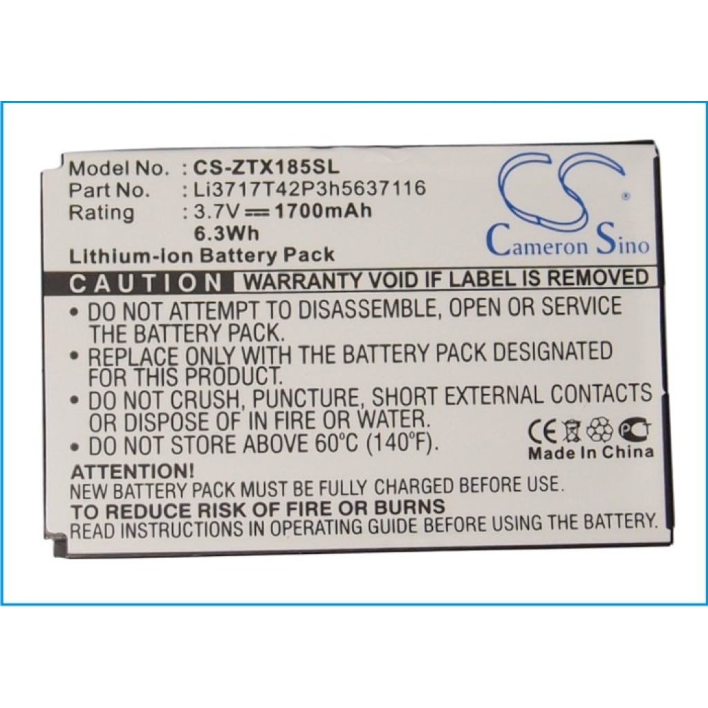 Compatible battery replacement for Telstra LI3717T42P3H5637116