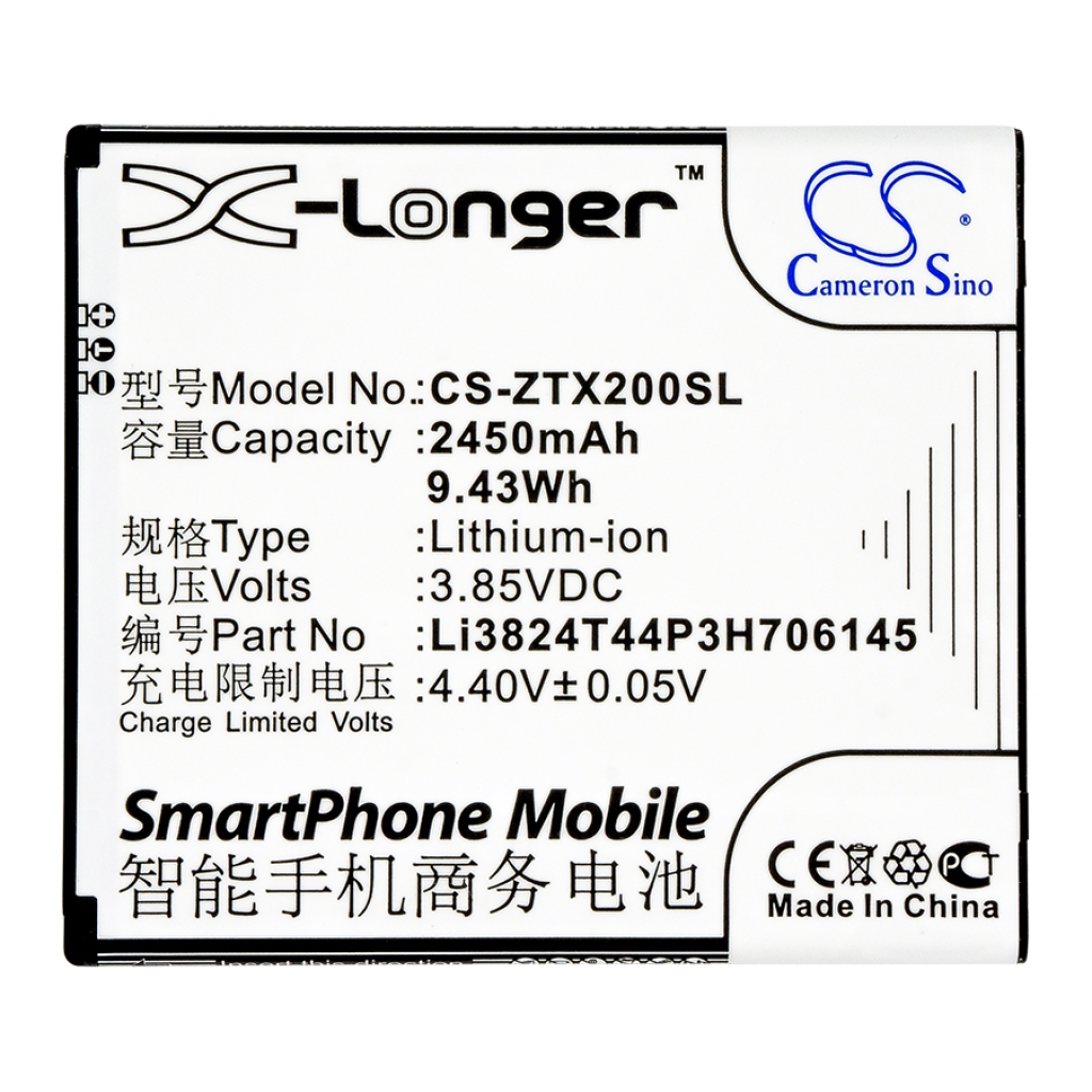 Compatible battery replacement for ZTE LI3824T44P3H706145